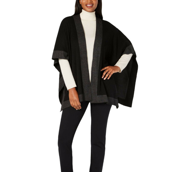 Charter Club Accessories - Charter Club Women's Solid Knit Reversible Poncho